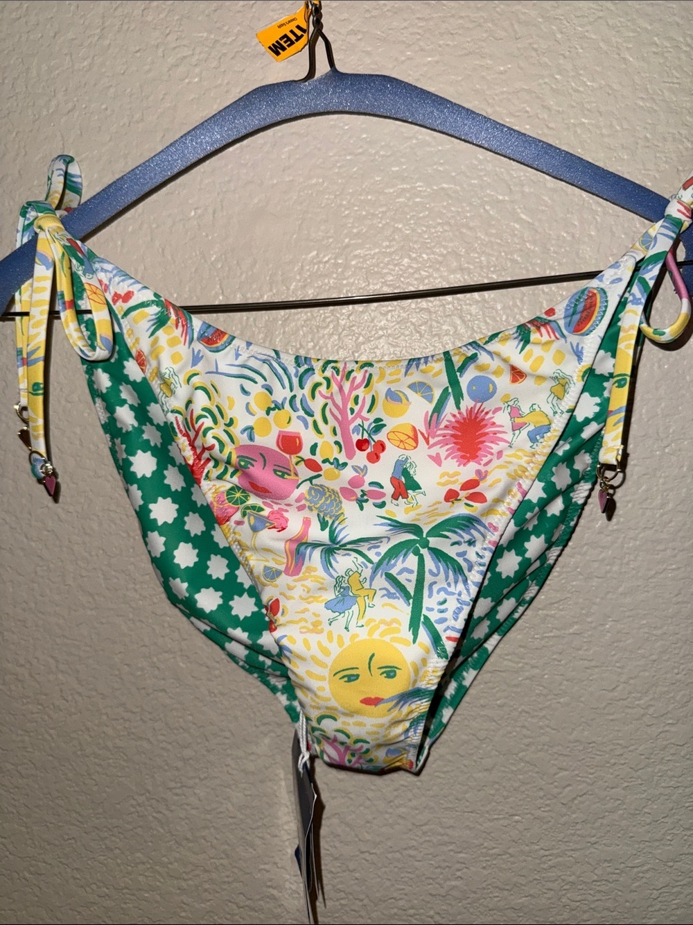 Roller Rabbit Multicolor Tropical Print Tie-Side Bikini Bottoms